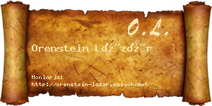 Orenstein Lázár névjegykártya